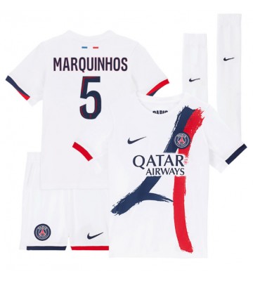 Paris Saint-Germain Marquinhos #5 Udebanetrøje Børn 2025-26 Kortærmet (+ Korte bukser)